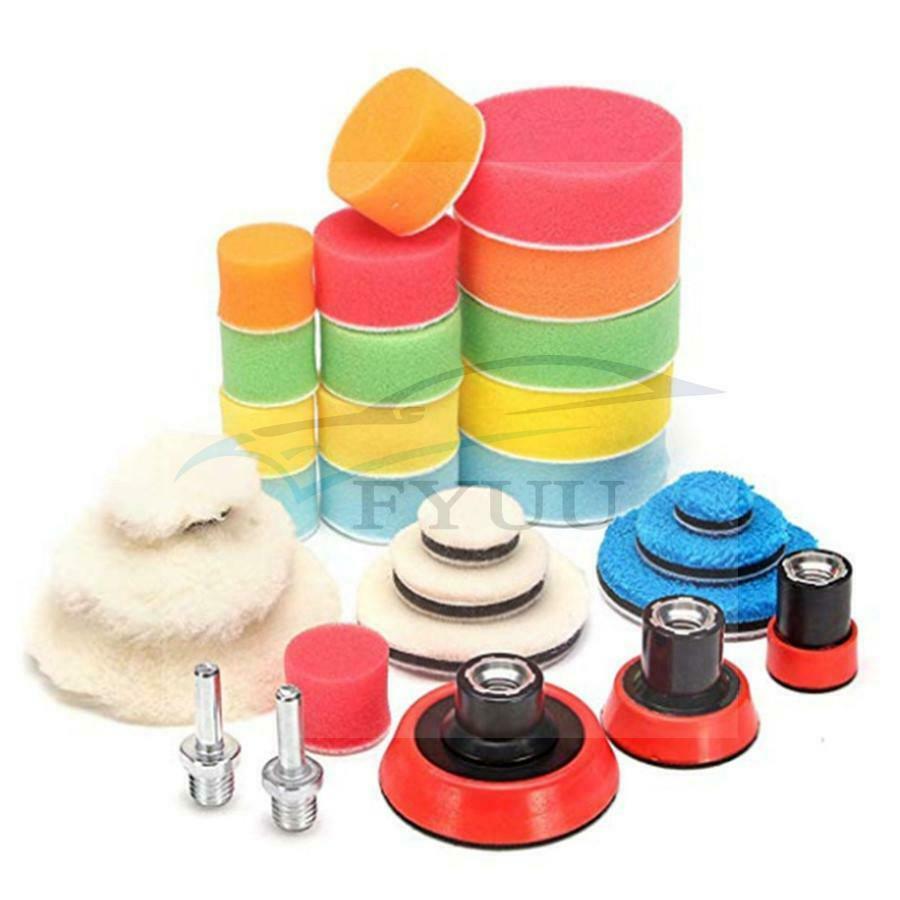 29 PCS 1/2/3 Inch Car Foam Drill Buffing Polishing Woolen Pad Kit Buffing Pads