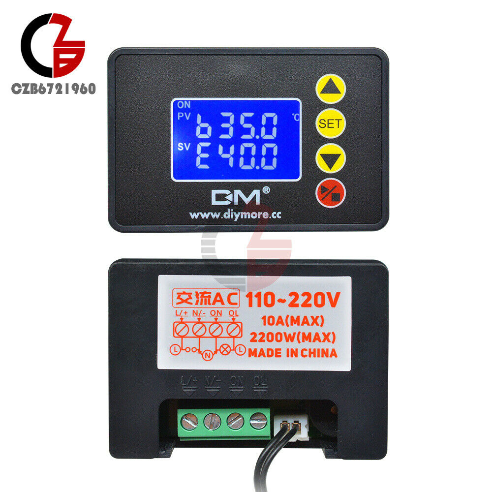 1.37" LCD Digital Display AC110-220V Temperature Controller NTC Sensor -55℃~120℃