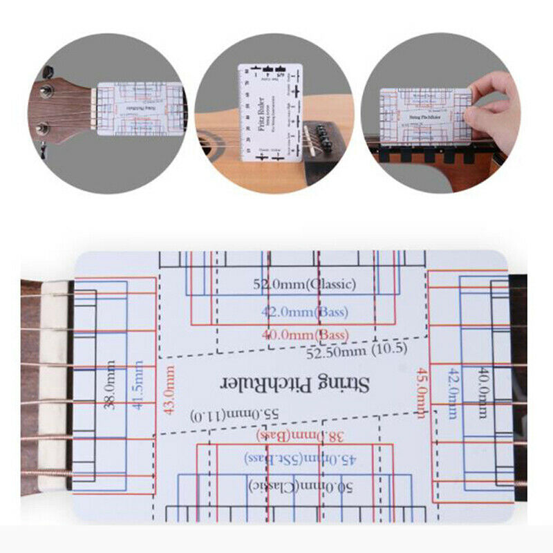 2pcs Guitar String Action Gauge String Pitch Ruler Measuring Tool Guitar .l8