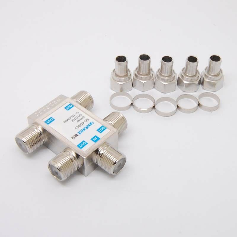 4WAY CABLE TV SPLITTER 5-1000MH Digital Analogue Satellite Coaxial Out Connector