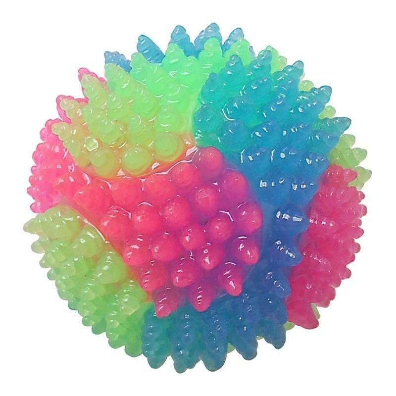 Dog Chew Toys Flashing Balls Non-Toxic Natural Rubber for Puppy Teeth Cleaning