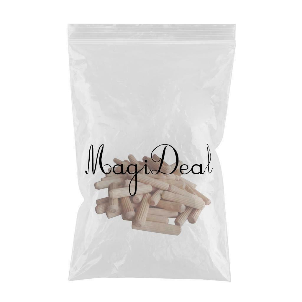 200 Pcs/Set Wooden Dowels Hard Wood Grooved Plugs Furniture Woodwork Grooved