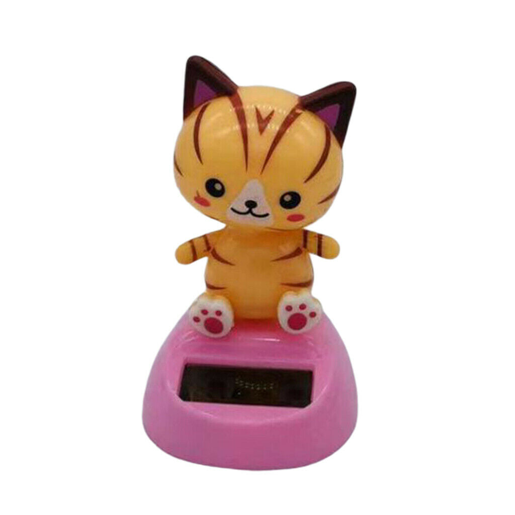 Cute Solar Powered Dancing Lucky Cats Desk and Dashboard DÃ©cor,Yellow