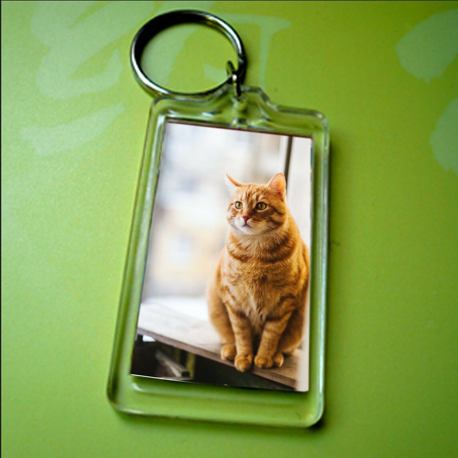 30Pcs Unisex Acrylic Rectangle Key Ring Keychain Blank Photograph Frame