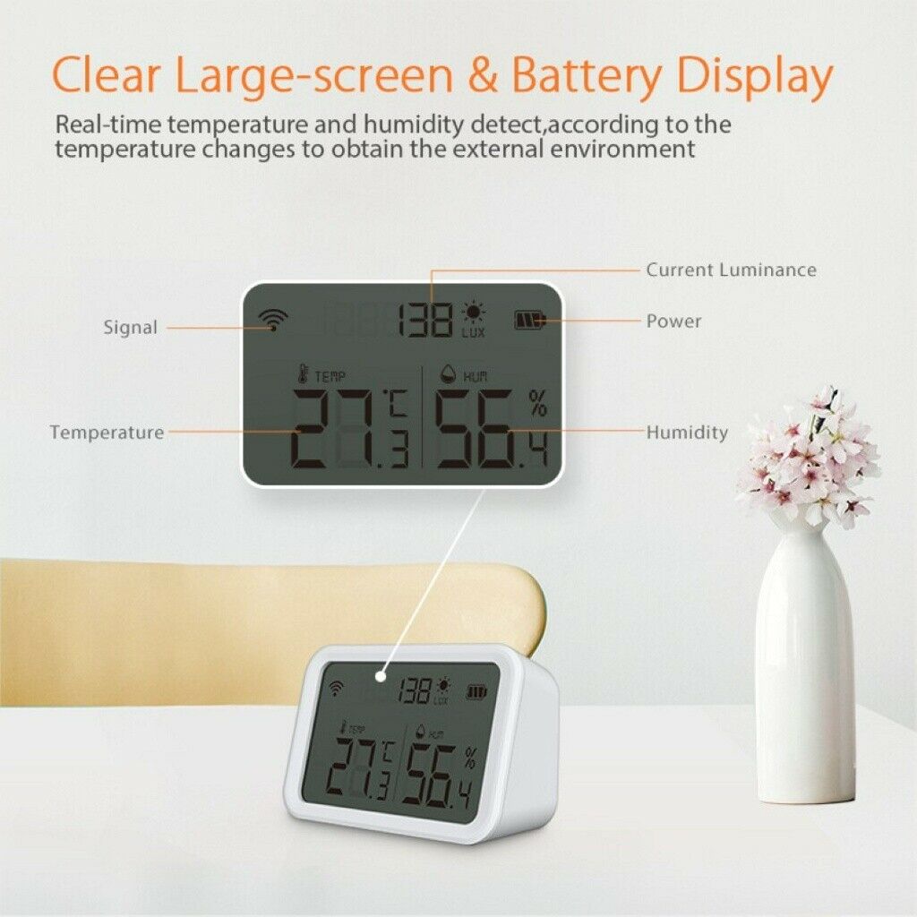 Tuya WiFi Smart Temperature Humidity Sensor Meter Hygrometer Thermometer Monitor