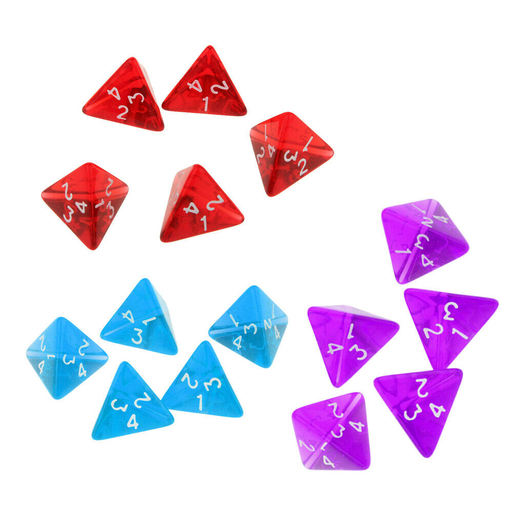 15Pcs D4 Multi-sided Polyhedral Dice Set for Table Games