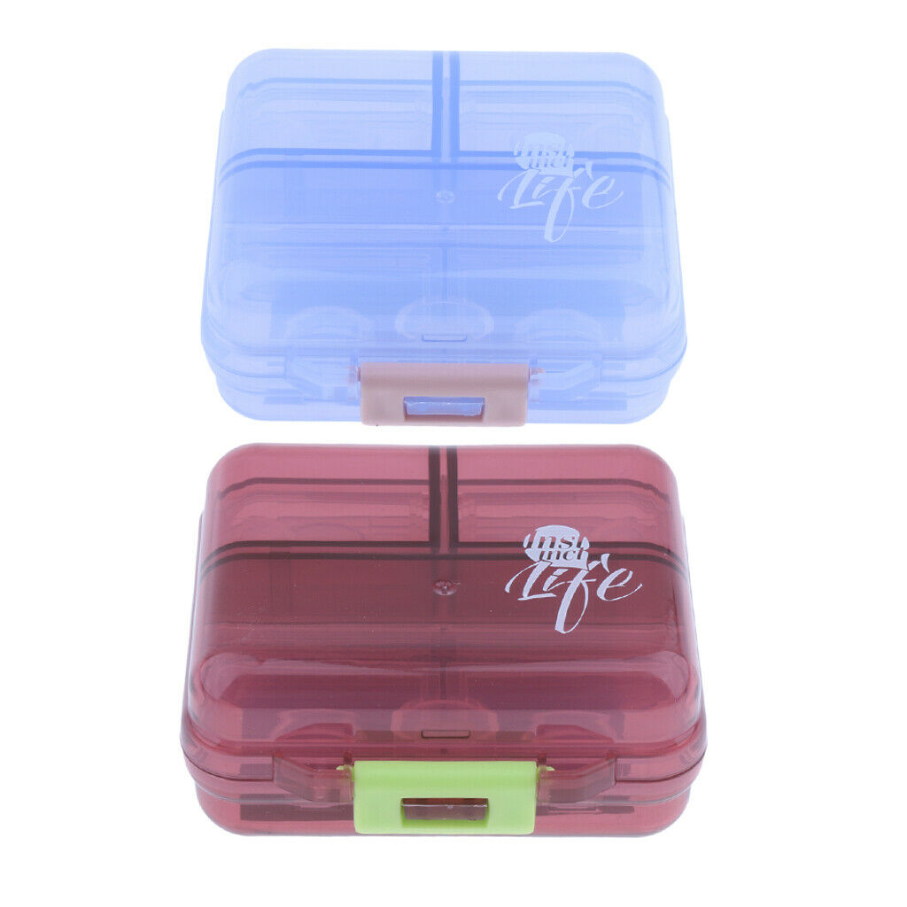2Pcs Travel Pill Box Medicine Organizer Container Jewellery Case Storage Holder,