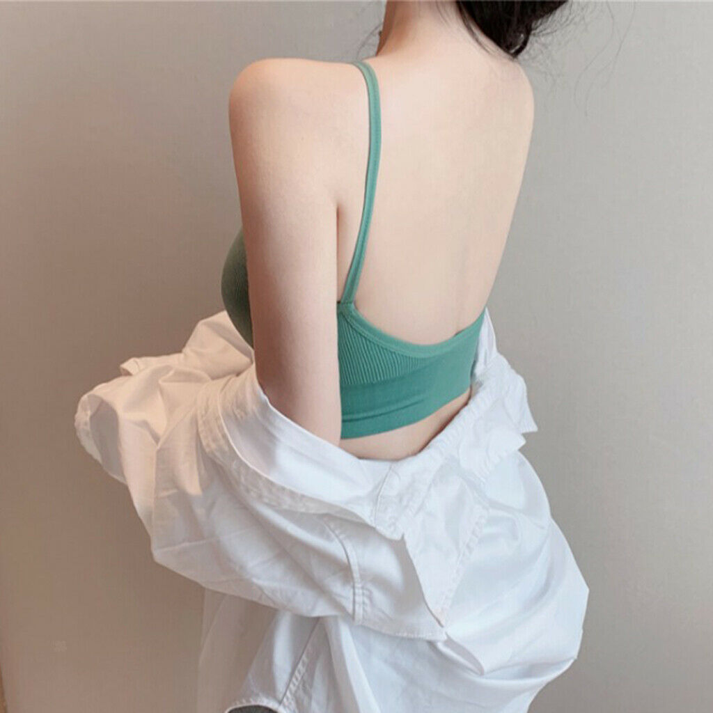 4pcs Women's V Neck Padded Bralette Comfort Bra Tank Top Sports Bra Camisole