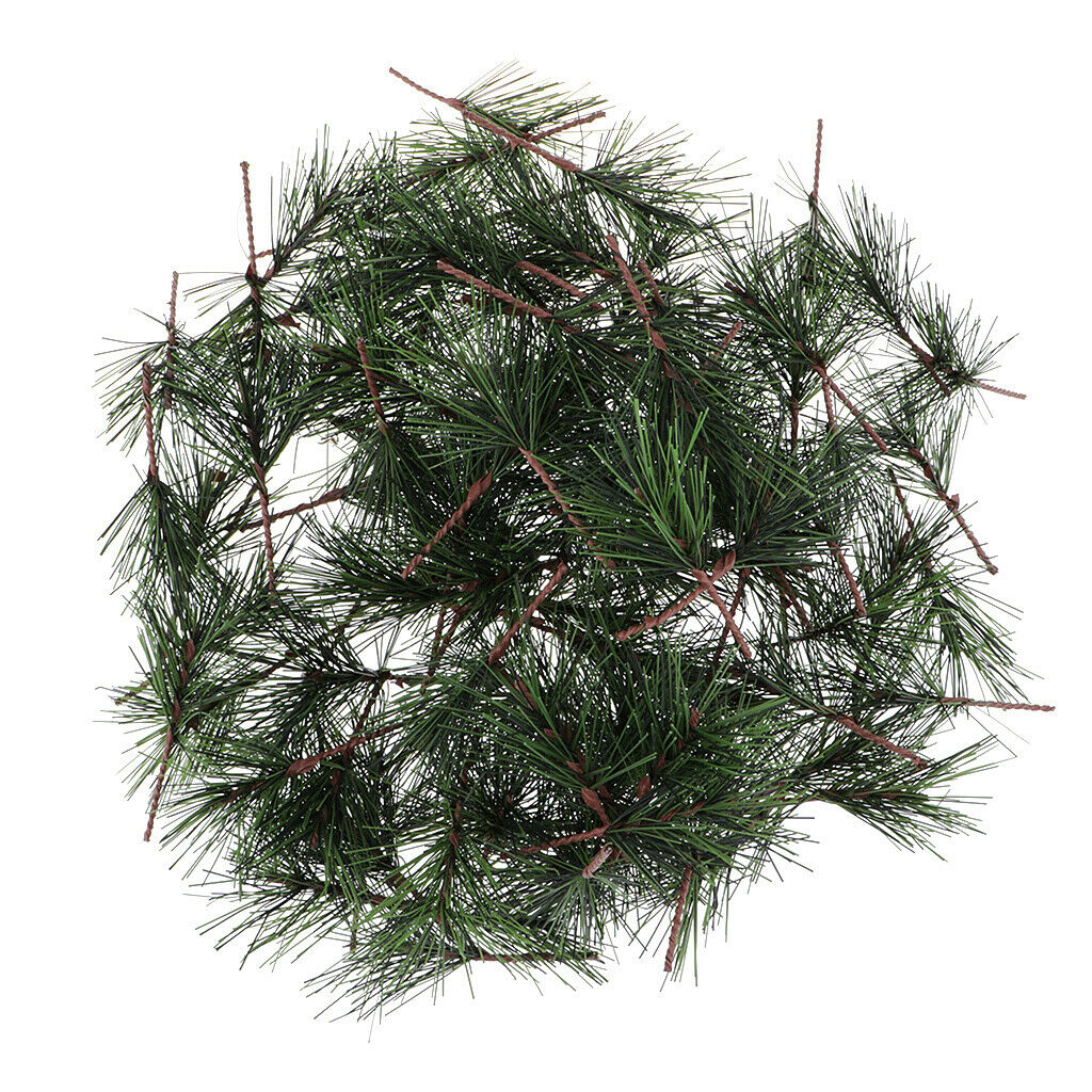 100pcs Artificial Pine Picks Pinecone Branches Faux Greenery Foliage Flowers