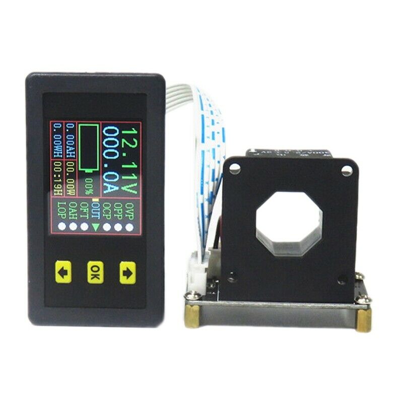 DC 90V 500A Digital Voltmeter Ammeter Voltage Current KWh Watt Meter 12V 24V 4A8