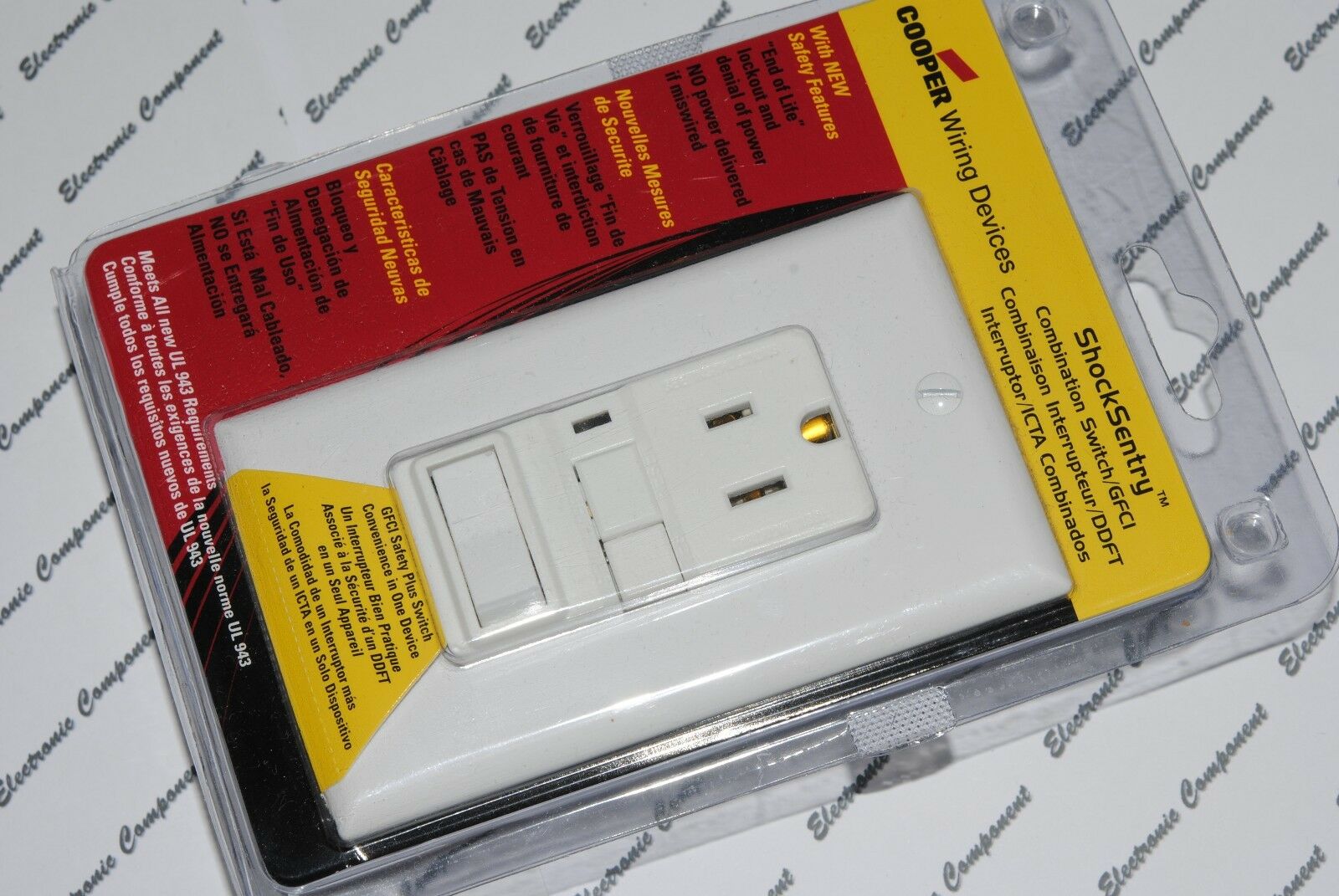 1pcs-COOPER Wiring VGFS15W-K Switch/GFCI Receptacle 15A-125V NEMA 5-15 Outlet