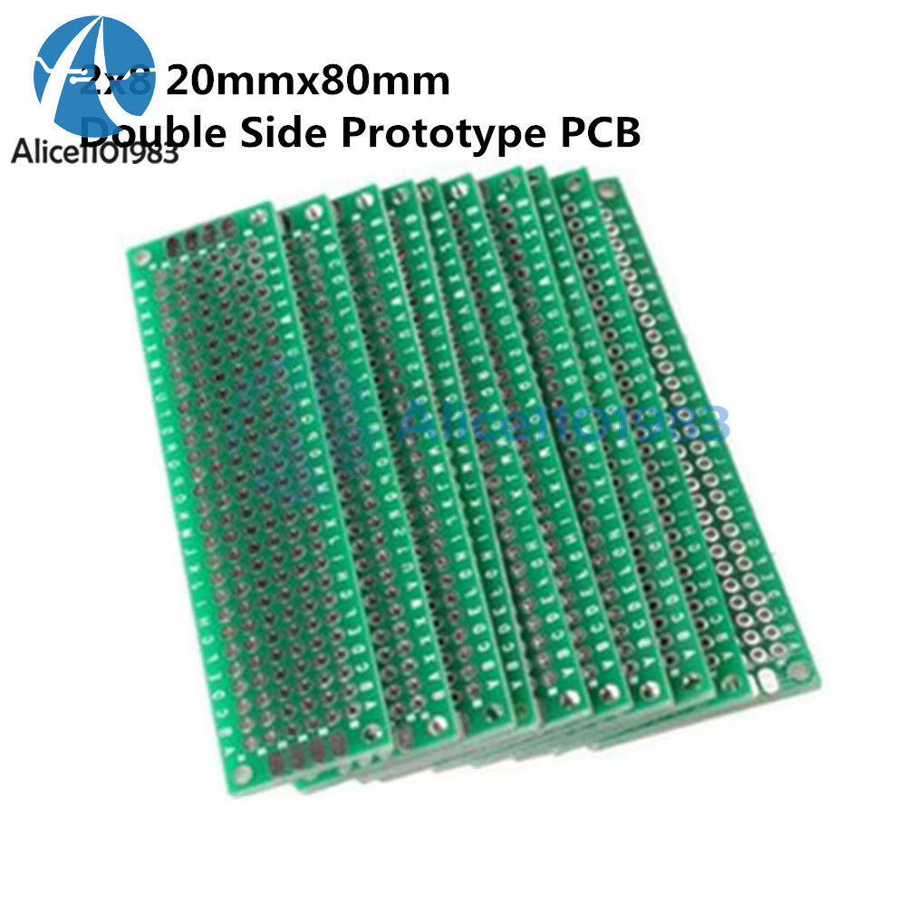 50PCS Double Side Prototype PCB Tinned Universal Breadboard 2x8cm 20mmx80mm FR4