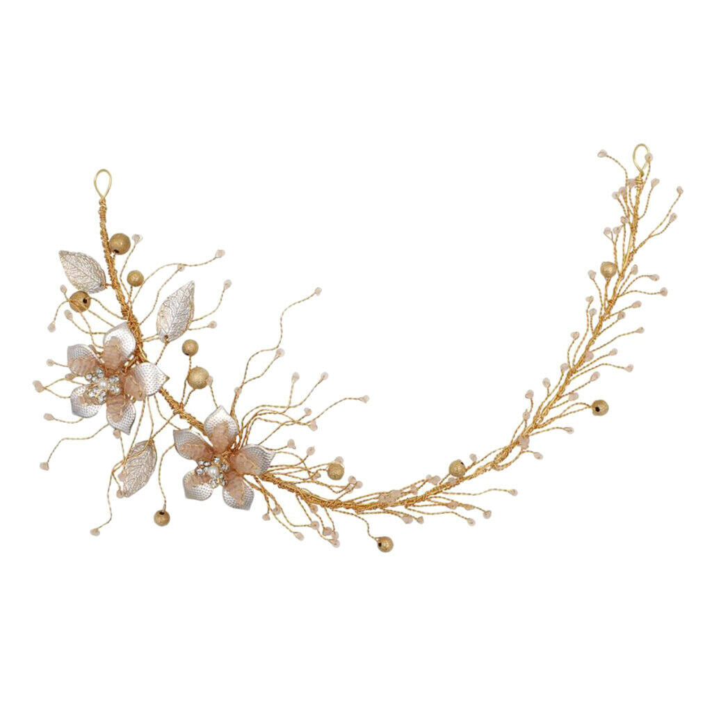 Crystal Rhinestones Beads Wedding Hair Vine Headband Bridal Hair Accessories