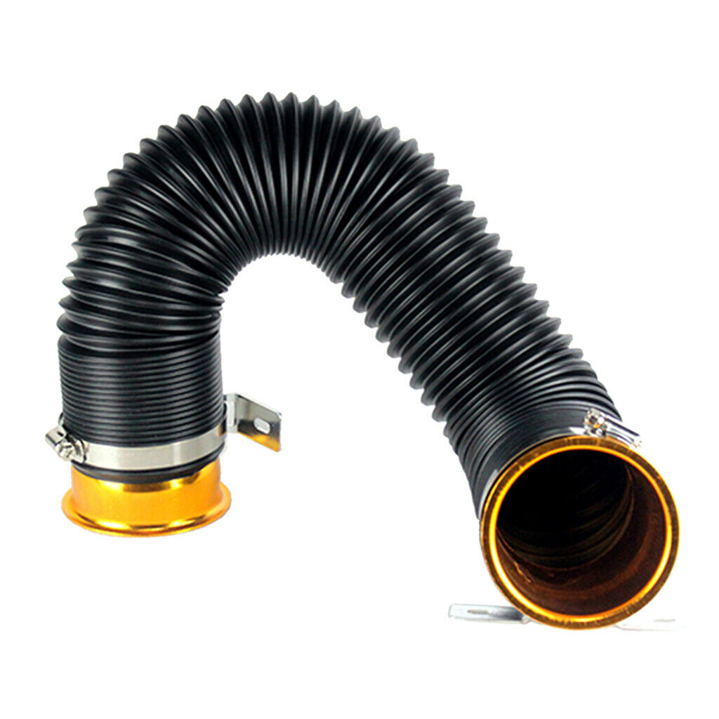 3inch Global Flexible Cold Air Intake Pipe Inlet Hose Tube Duct Inlet Golden