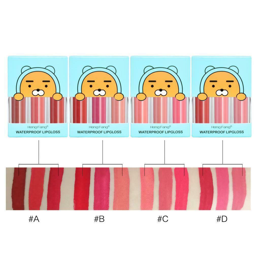 3 Colors/set Matte Velvet Waterproof Lip Gloss Lip Glossy Liquid Lipstick C