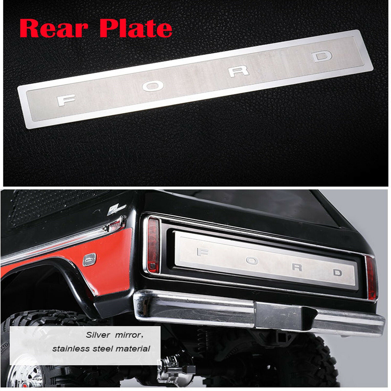 Metal Rear Tail Plate Car / Trunk Protector Panel for TRAXXAS TRX4 Ford Bronco