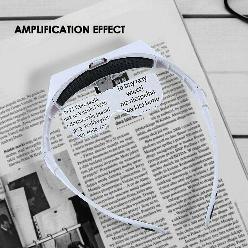 Magnifying Glass Lens LED Light Lamp Visor Head Loupe Jeweler Headband Magnif DD