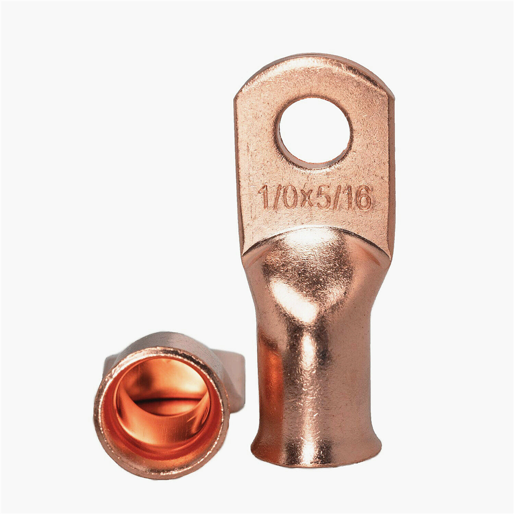10PCS 1/0 AWG-5/16" Battery Cable Wire Welding Bare Copper Lug Ring Terminals