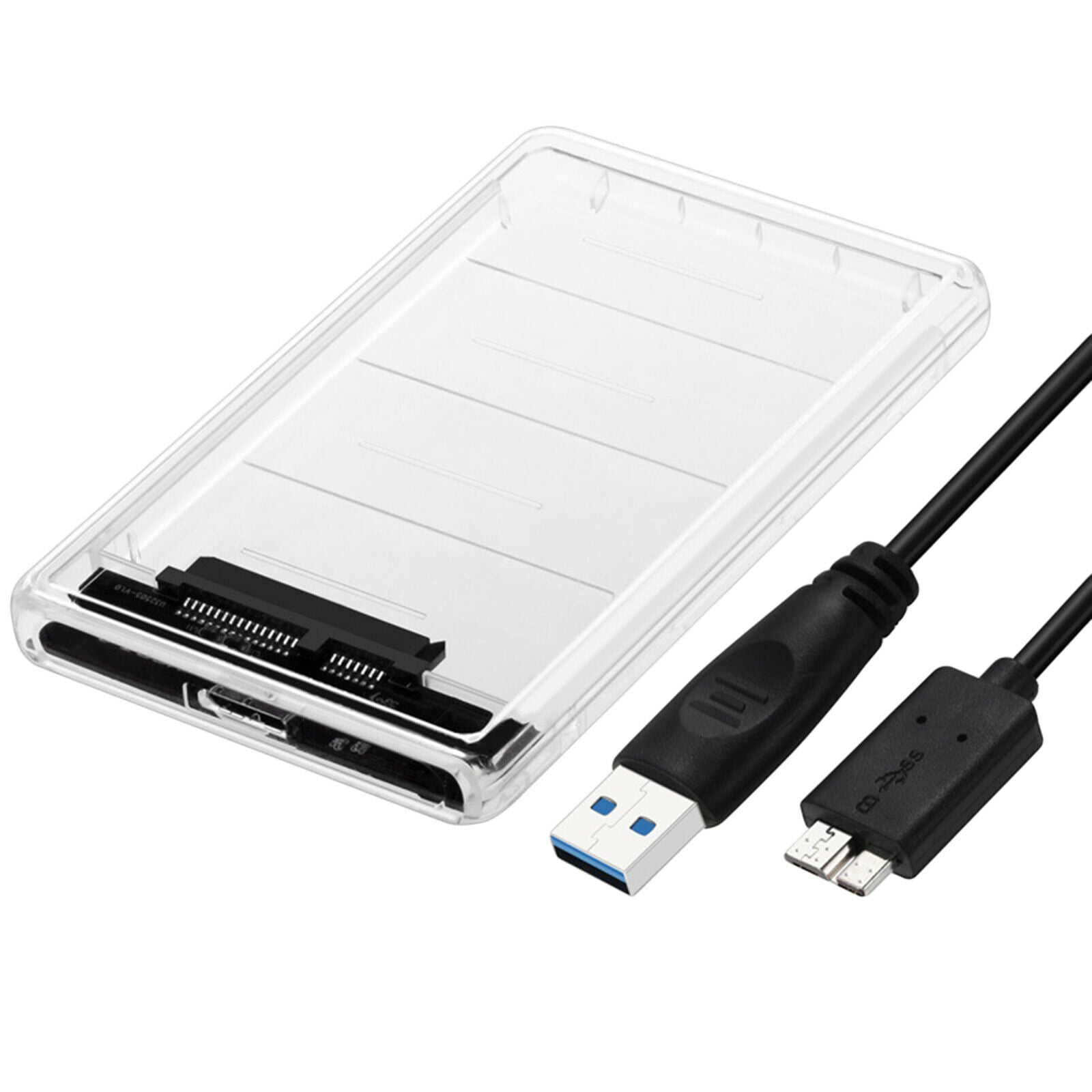 Transparent 2.5 inch External HDD SDD Hard Drive Enclosure Case Up to 2TB