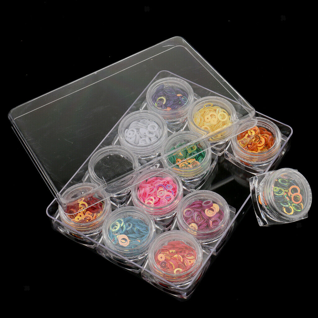 Lot Nail Art Decals Decoration Glitter, Tips kit Sequins Stickers Glitter Set