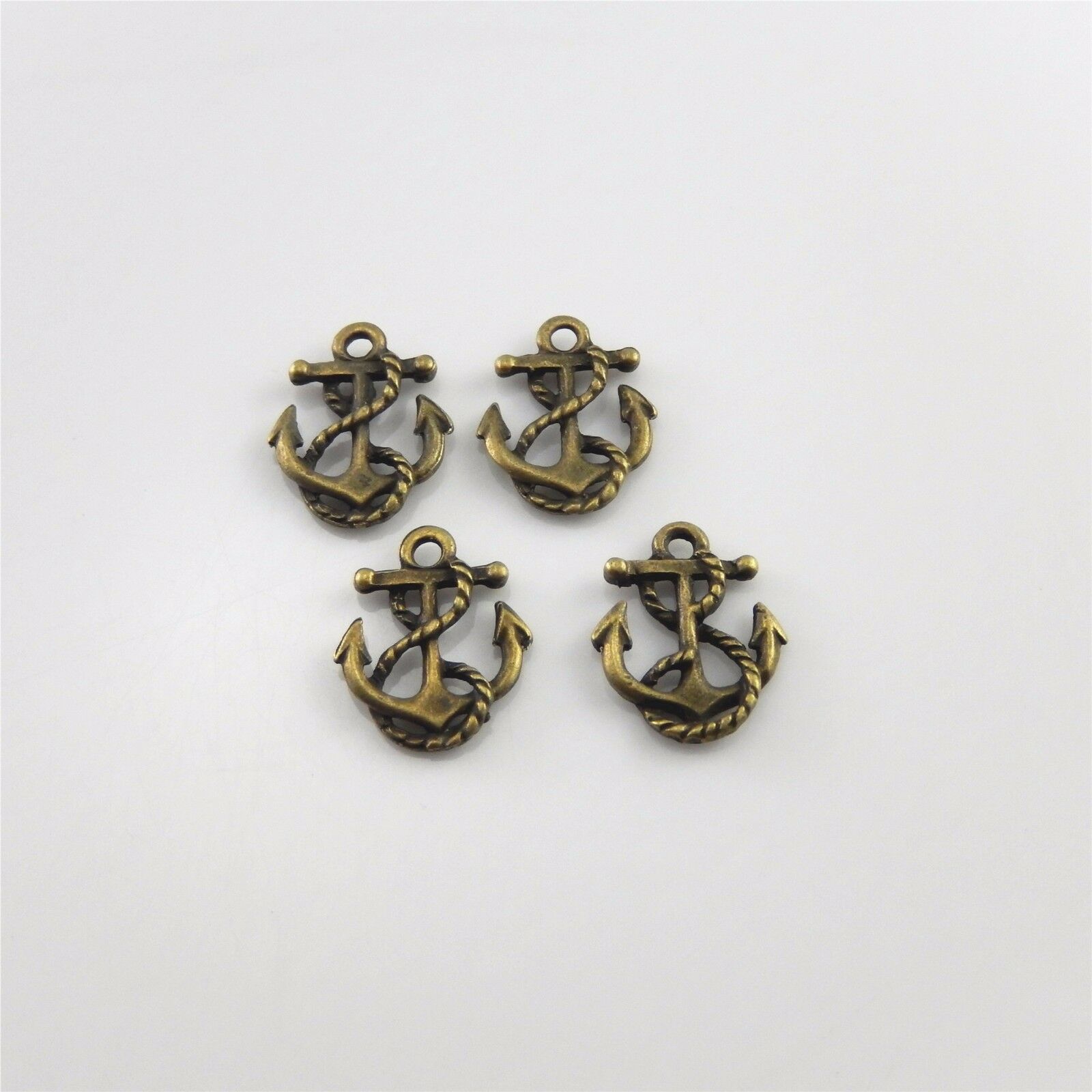 Antiqued Bronze Metal Anchor Pendant 14x17mm DIY Jewelry Accessories (x45) Pack