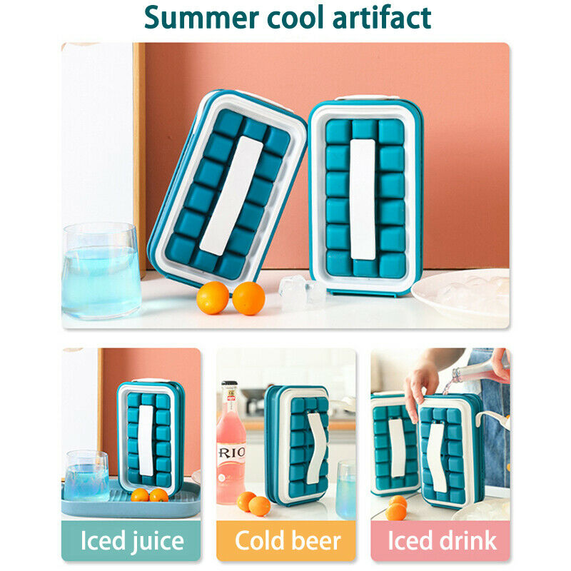 Ice Tray Molds Curling Bar Maker Bag Folding Water Bottle 32 Cells Ice Cube M Fx