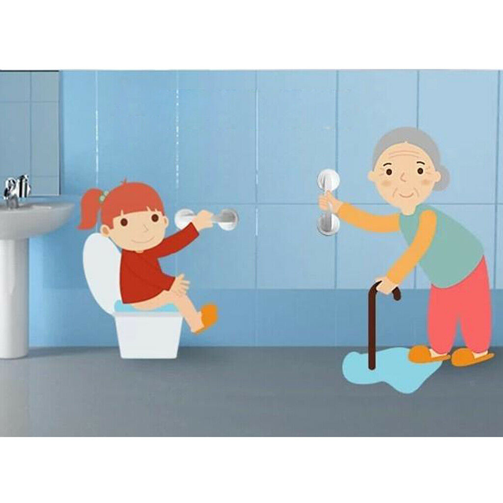 Heavy Duty Safety Bathroom Shower Bath Tub Wall Suction Cup Grab Bar Rail - 30cm