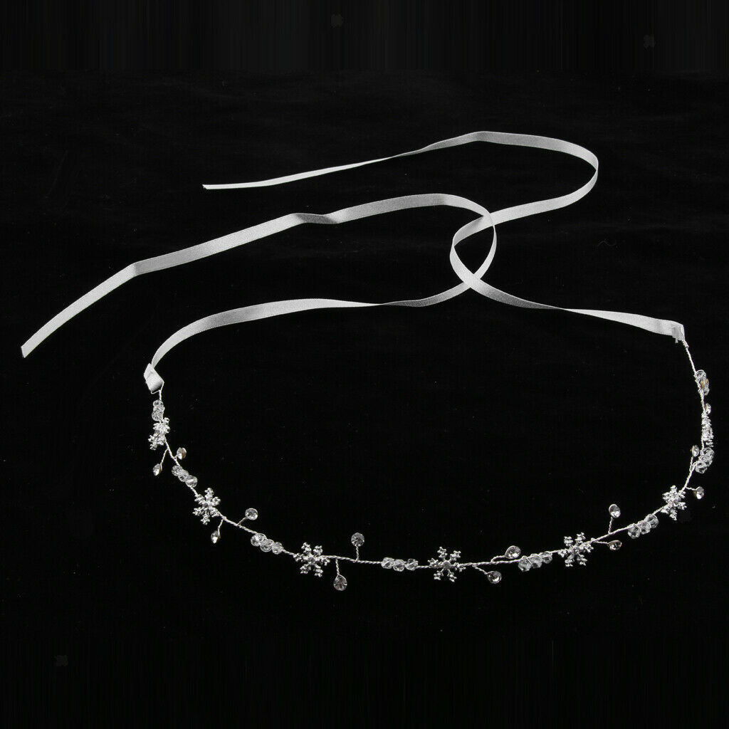 Wedding Bridal Floral Crystal Beads Headband Halo Prom Headpiece  Type 1