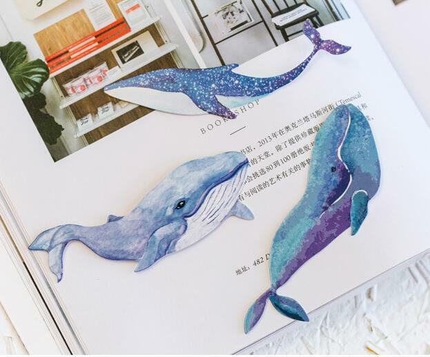 30pcs/Pack Ocean elf whale Bookmark Paper Message card Office School Stationery