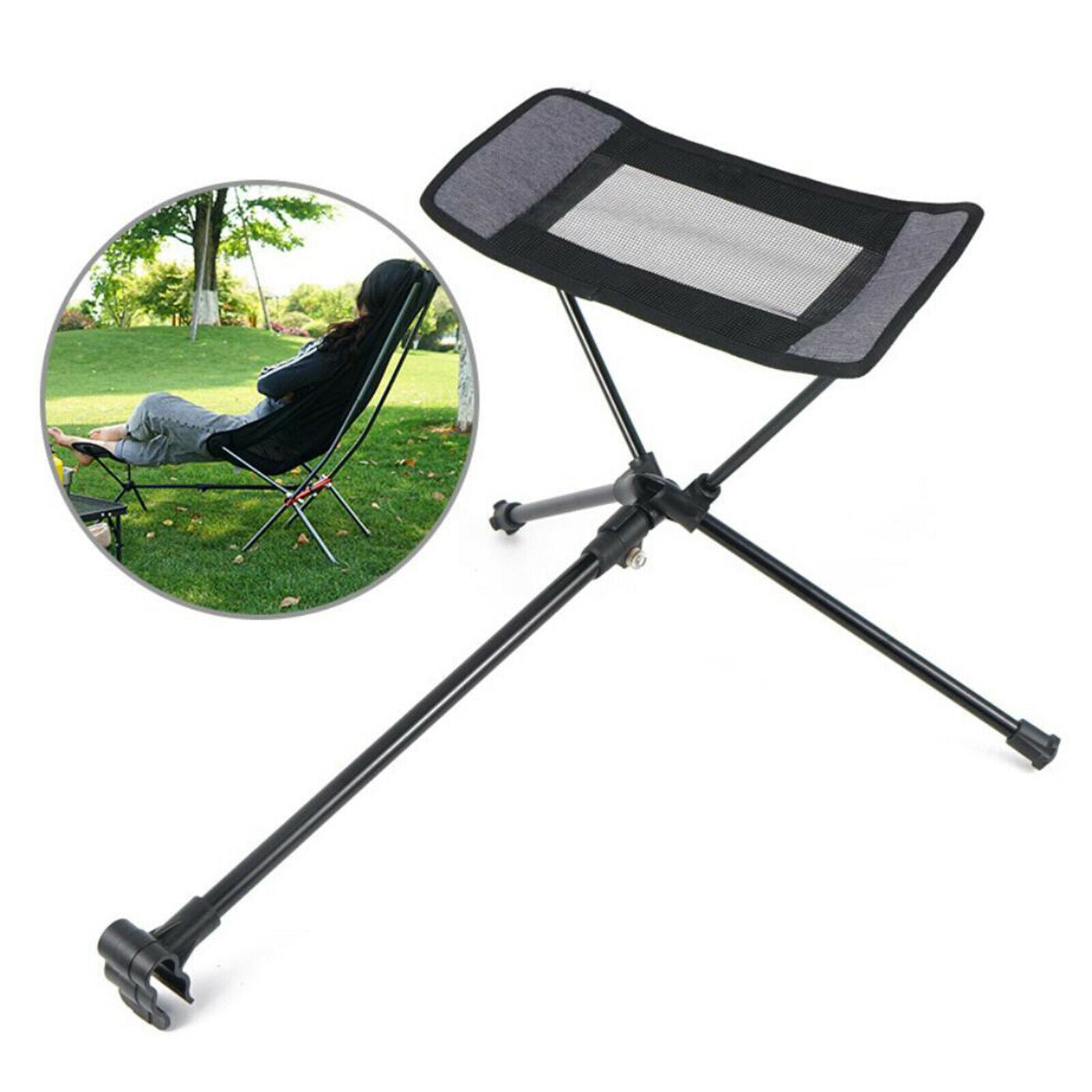 Portable Folding Chair Footrest Adjustable Recliner Footstool Foot Rest
