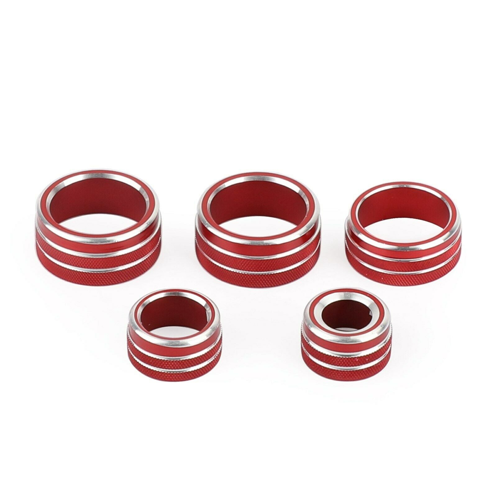 5PCS Red Air Conditioning+Audio Button Ring Cover Trim For ToyotCAmry 18-20 CN
