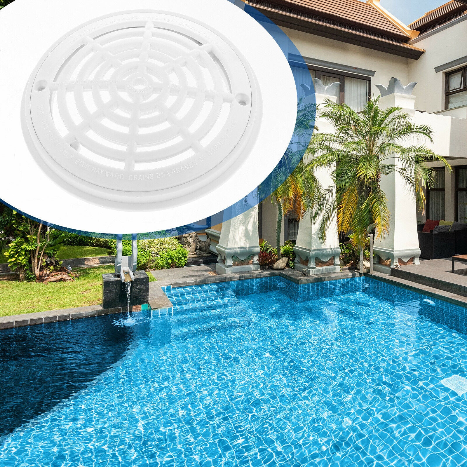 Round Main Drain Cover Anti-Vortex Suction Outlet Parts Accessary White