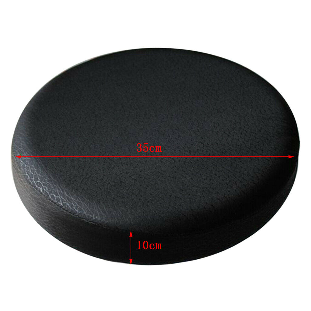 2xBlack_35x10cm Waterproof Anti-slip Bar Stool Cover Round Lift Chair Seat