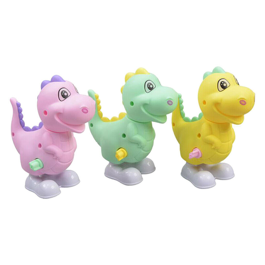 3 Pieces Wind Up Simulative Dinosaur Toys Walking Rotating Switch Party Toys