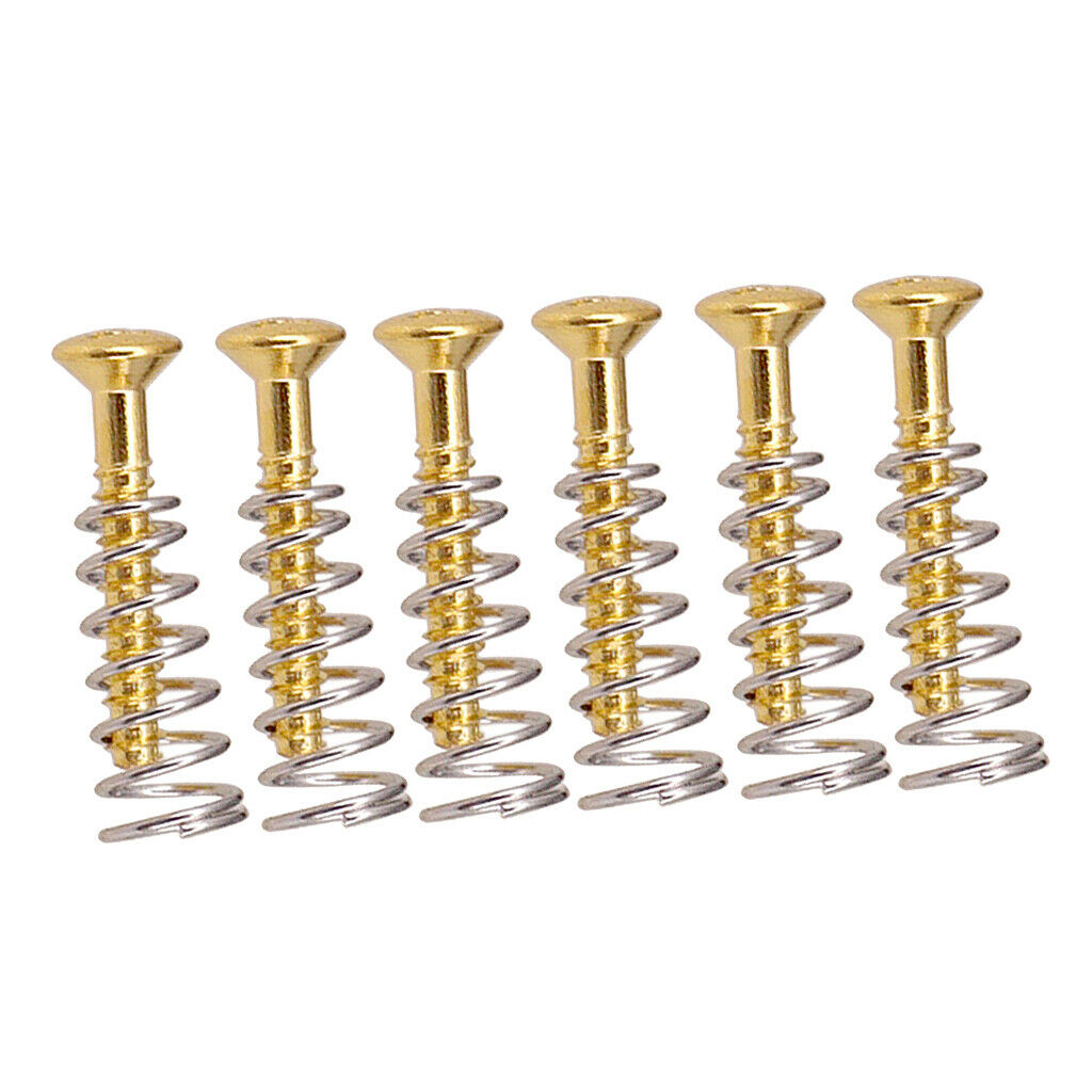 6 Pcs of Set  Single Coil Pickups Flat Screws Springs Repairment for Electric