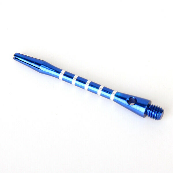 2x 5pc Blue Re-Grooved Striped Anodised Aluminum Dart Shaft 52mm 2" Collector