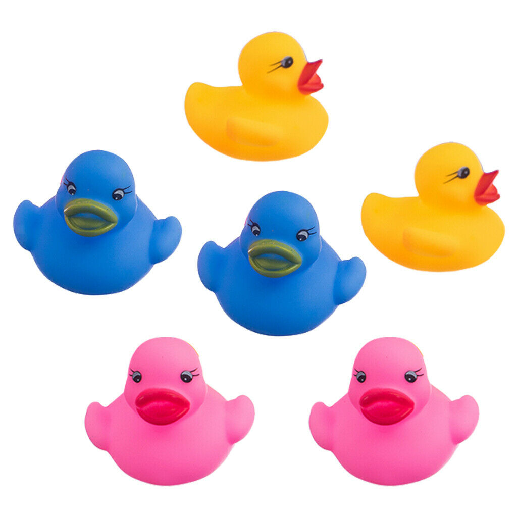 Multicolored swimming rubber squeeze squeaky duck baby kids kids bathroom toys