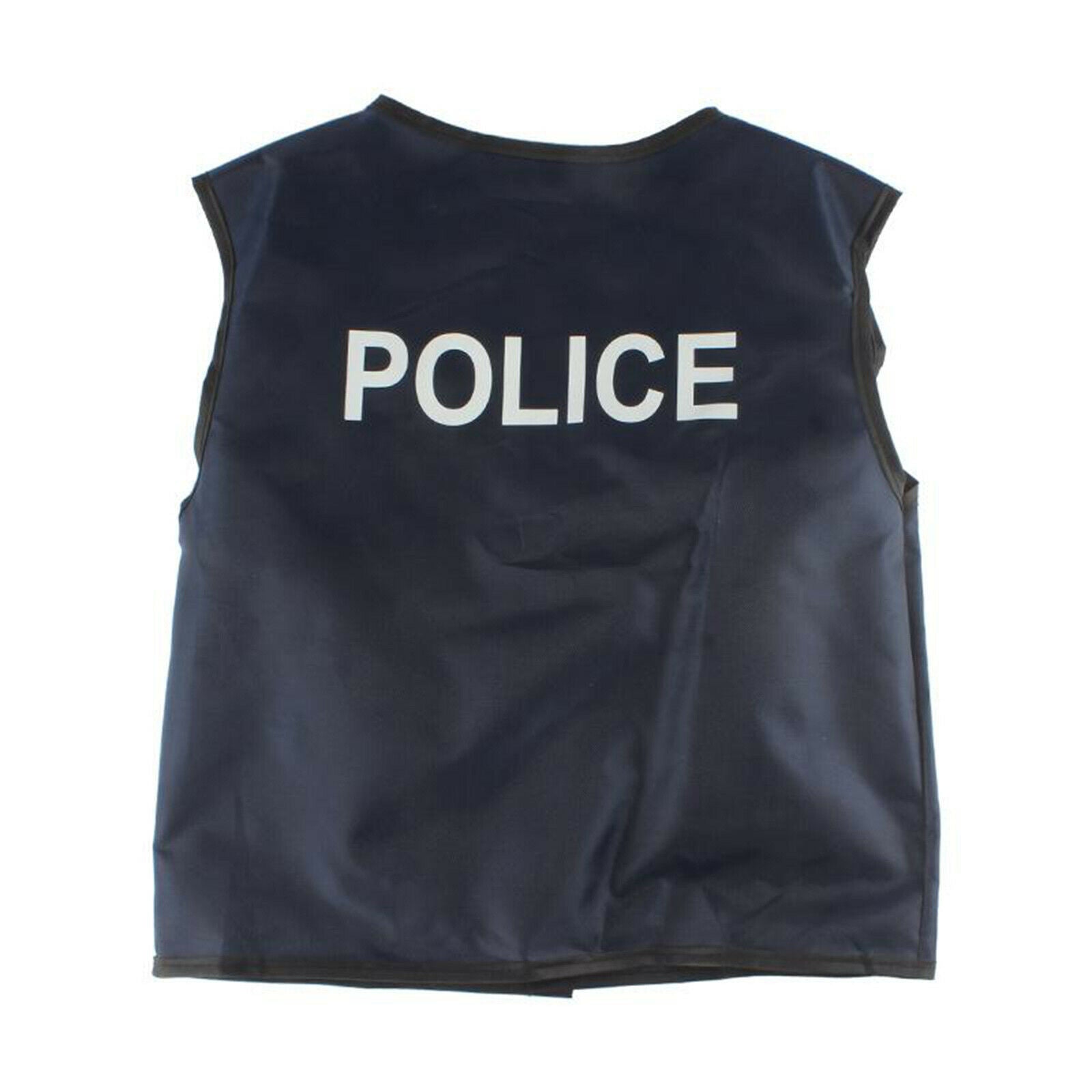 4x Kid's Dress up Policeman Vest Costume with Walkie Talkie Badge Handcuffs