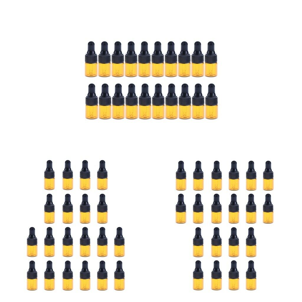 60 Pieces Mini Refillable Glass Dropper Bottle for Essential Oils 3ML