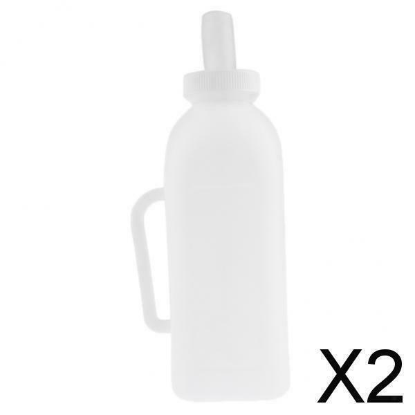 2X 2L Calf Nursing Feeding Milk Bottle with Nipple Livestock Cow Cattle