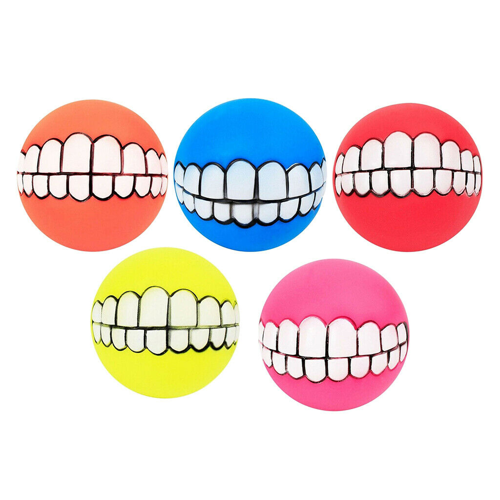 Set of 5 Non-toxic Squeak Puppy Toys, Funny Ball Sets Pet Interactive Play for