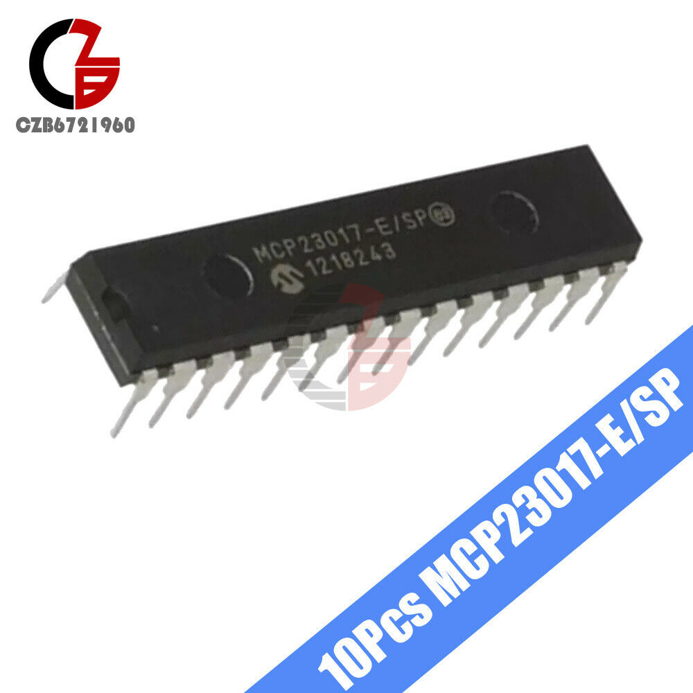 10PCS MCP23017-E/SP DIP-28 MCP23017 16-Bit I/O Expander with I2C Interface IC