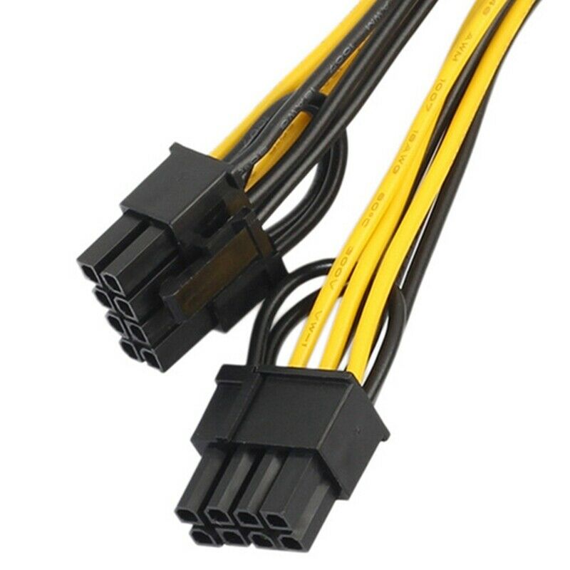 6PCS GPU VGA PCIe 6 Pin Female to Dual 2X 8 Pin (6+2) Male PCI Express PowerV3X5