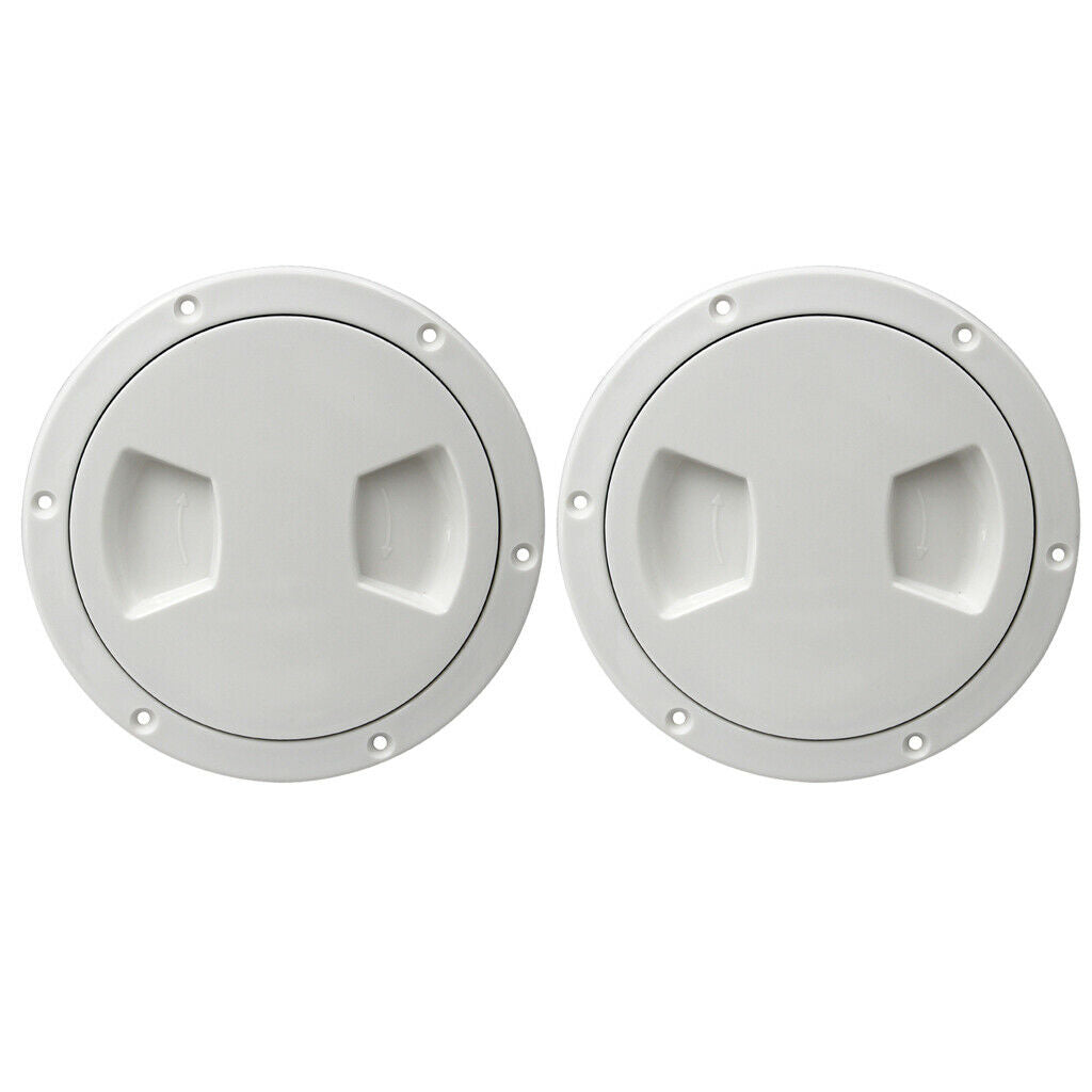 2pcs Marine Boat RV White 5" Access Hatch Cover  Out Deck Plate Screws
