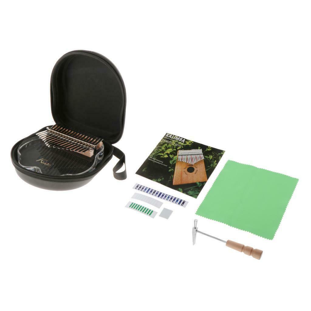 Kalimba 17 Key Thumb Piano Acrylic Crystal Clear for Music Lover with Case