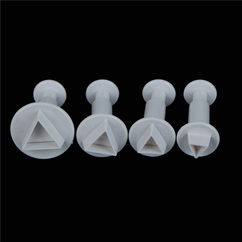 4pcs Triangle Plastic Cookie Cutter Fondant Cutter Mold Cake Decorating T.l8