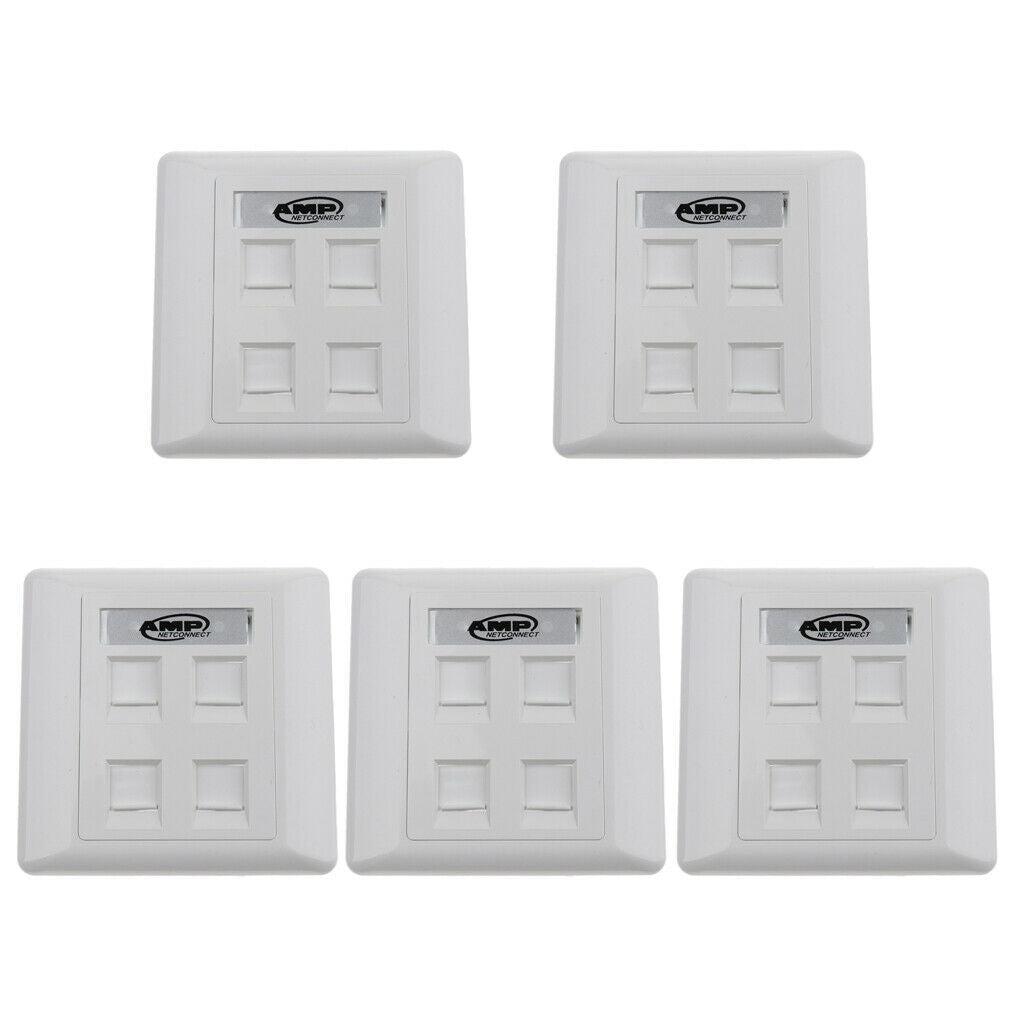 5 RJ45 / RJ11 Faceplate Ports Dual Band Ethernet 4 Ports with Keystone