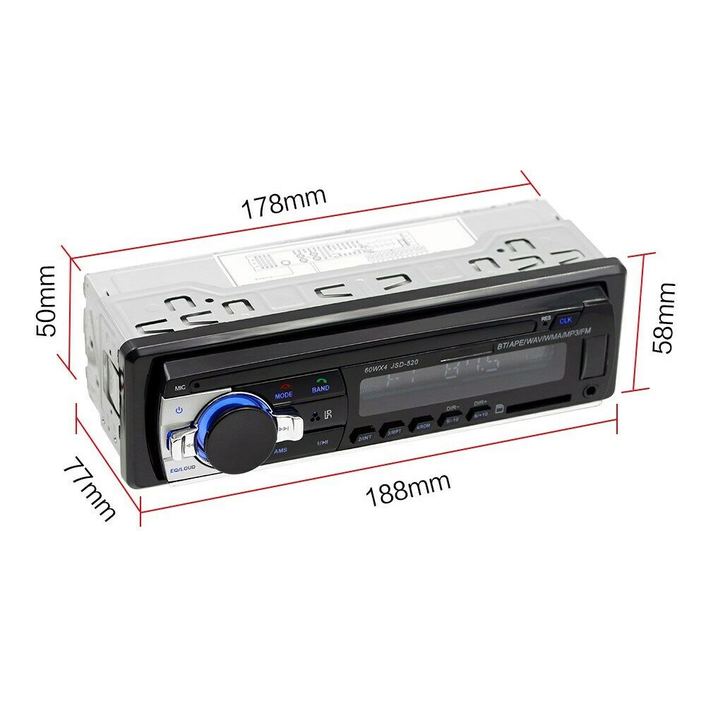 Car Stereo Radio MP3 Player Auto Audio Bluetooth Hands-free AUX SD USB FM P