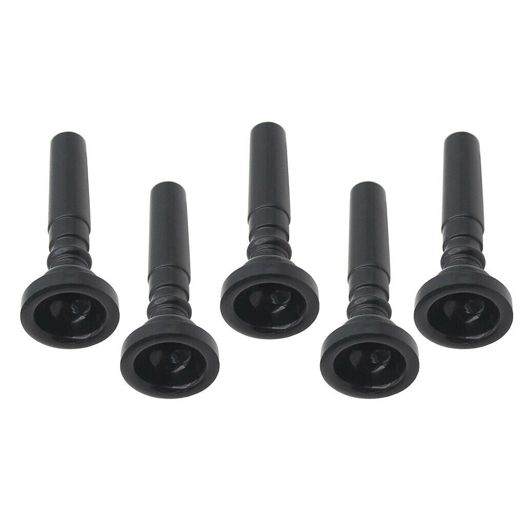 5 Pieces ABS Plastic Trumpet Mouthpiece for Trumpet Accessories Black