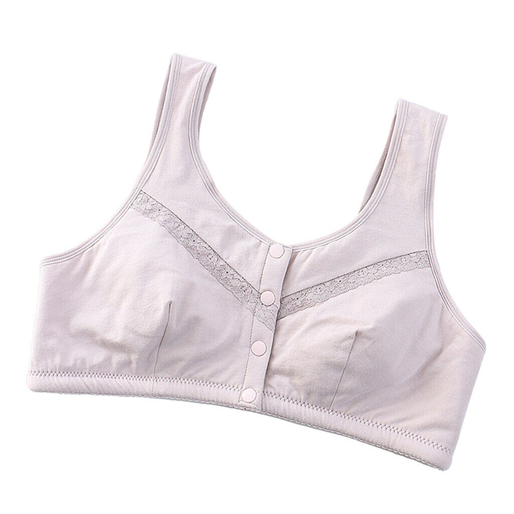 Women Front Closure Vest Bra Comfort Full Coverage Bra Light Purple XL